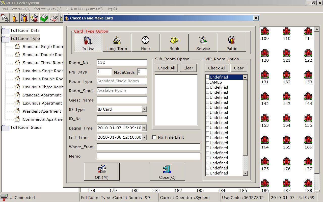 Hotel Front Desk Management Software Encoder And Handset Hotel